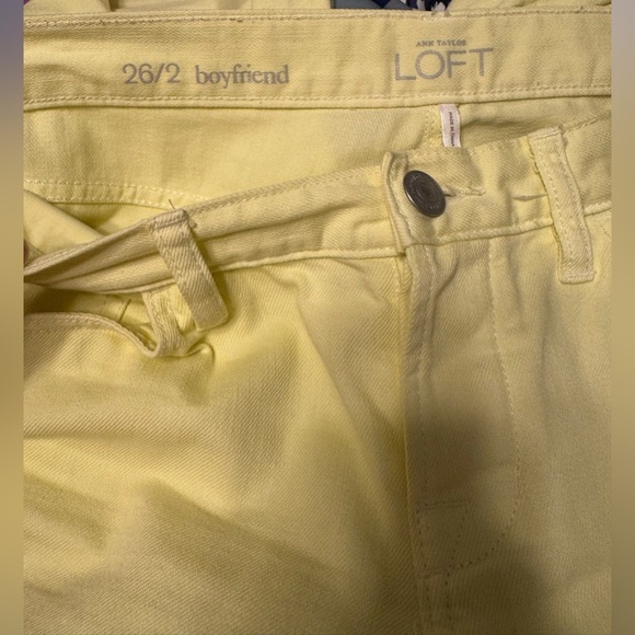 Ann Taylor LOFT Button Fly Yellow Jeans Sz 26/2 - Picture 4 of 9